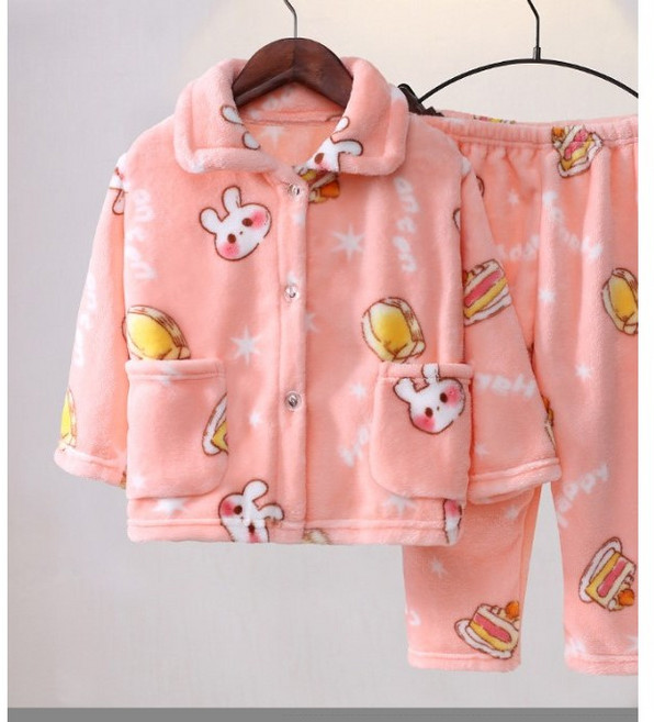 3종 어린이 아동 주니어 겨울 수면 파자마 상하복 세트