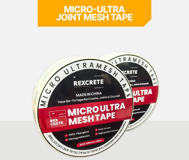 렉스크리트 작업 편한 고급 마이크로메쉬 조인트망사테이프 퍼티 빠데 석고보드(50mm x 90M), 1개