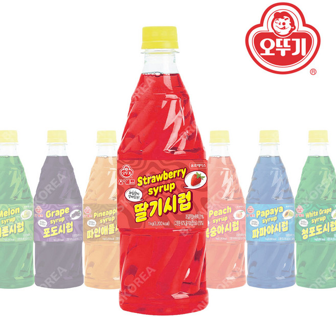 오뚜기 딸기향 슬러시 1kg 1개 시럽 원액 음료, 딸기