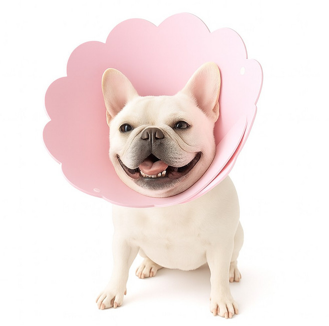 강아지 깔대기 목보호대 고양이 부드러운 EVA 보호 넥카라, 1개, 핑크