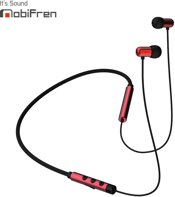 모비프렌 플렉스E 넥밴드 이어폰 MFB-NB5100S, 글래머러스 레드