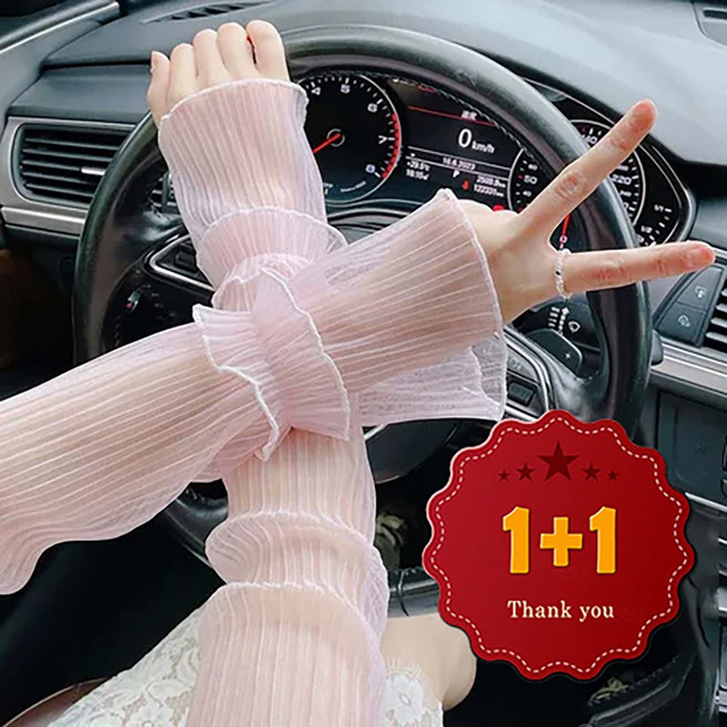 1+1 여성 운전 레이스 팔토시 핸드 워머 운전용 팔 쿨 토시