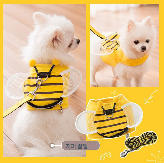 상큼 아보카도 고양이 조끼 견인끈 테디비베어 외출 탈출방지 가슴끈 애완견 산책로프, 1개, 색깔1