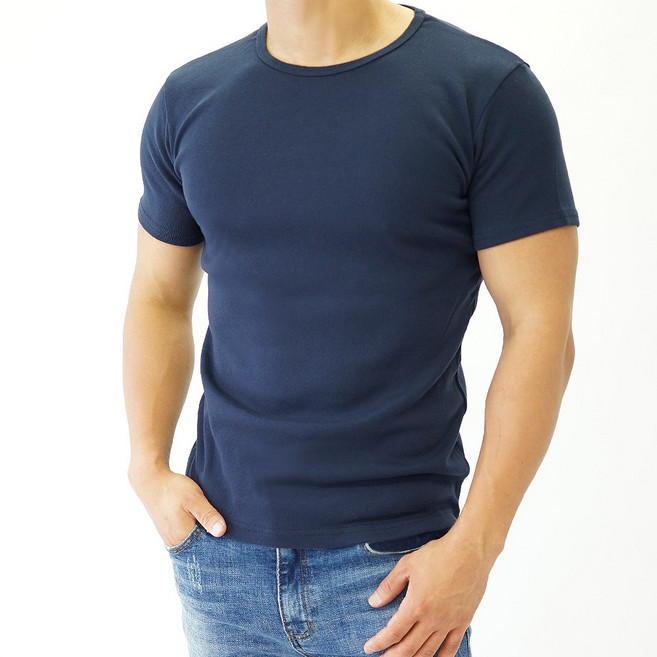 스타토리 짱짱한 머슬핏 반팔 남자 면 반팔티 스판 라운드 티셔츠 쫄티