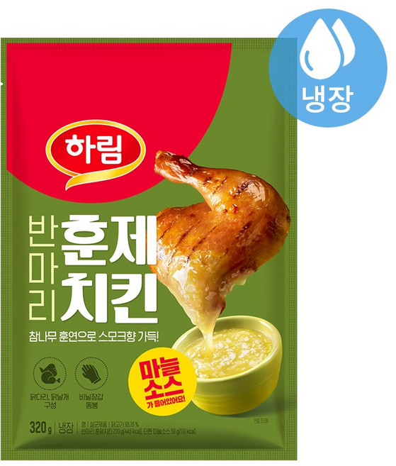 하림-반마리훈제치킨 마늘소스 320g, 5개