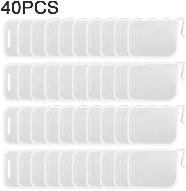 냉장고 정리함 조절 칸막이 선반 서랍 식품 보관 주방 정리 키트, 1개, 색상: 3. Transparent-40PCS