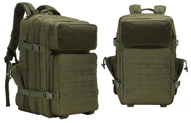 Neirny 대용량 밀리터리 남성 전술 가방 여행 캠핑 헬스 강철부대 군인가방 등산 택티컬 백팩 서바이벌 스포츠 크로스백 가방, 그린