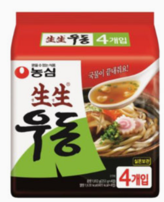 농심 생생우동 봉지253g(4입)X5개/무료배송, 1.012kg, 5개