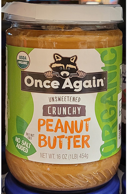Once Again 원스어게인 유기농 크런치 땅콩버터 454g (원산지 : 미국) / 유기농 땅콩 100%, 1개