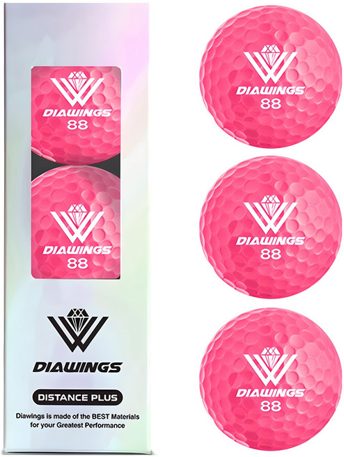 다이아윙스 고반발 비거리 골프공 2피스 42.8mm M2, 핑크, 3개입, 1개