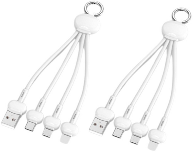 레디엘로 3in1 문어발 충전 케이블, 화이트, 15cm, 2개