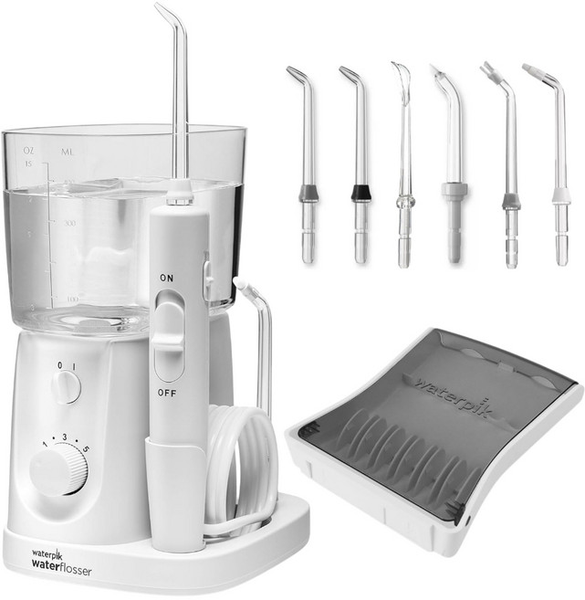 Waterpik WP-320 Nano Plus 沖牙機, 1個, 標配6噴頭組-噴頭密封袋包裝-送收納盒