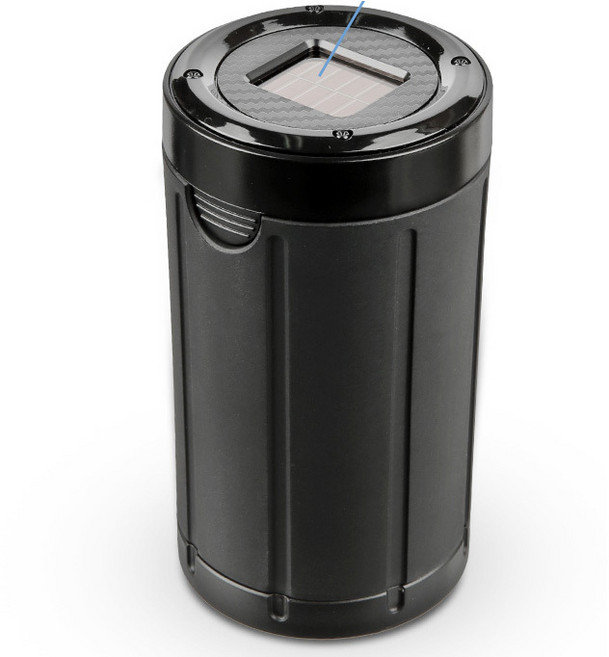 자동차 재털이 태양열 LED 재떨이 차량용품 태양광충전 컵홀더 미니 휴지통 수납, 1개