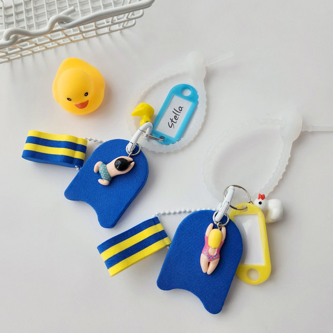 수영 가방 이니셜 키링, 1개, 여성