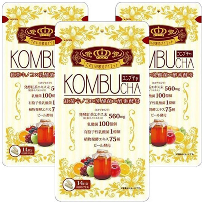 YUWA 콤부차 캡슐, 3개, 42정