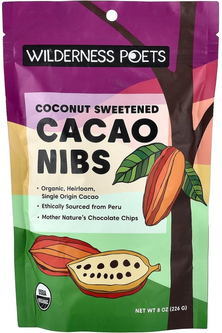 Wilderness Poets 유기농 코코넛 달콤한 카카오 닙스 226g(8oz) Poets (윌더니스 포엣츠), Wilderness Poets, 유기농 코코넛 달콤한, 226g, 1개 - 쿠팡