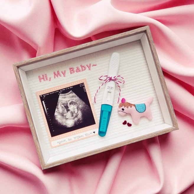 [소동상점] 임테기액자 말띠 뱀띠아기 임테기보관함 임테기보관액자 초음파사진액자 임밍아웃 임신축하선물, [New] 분홍말