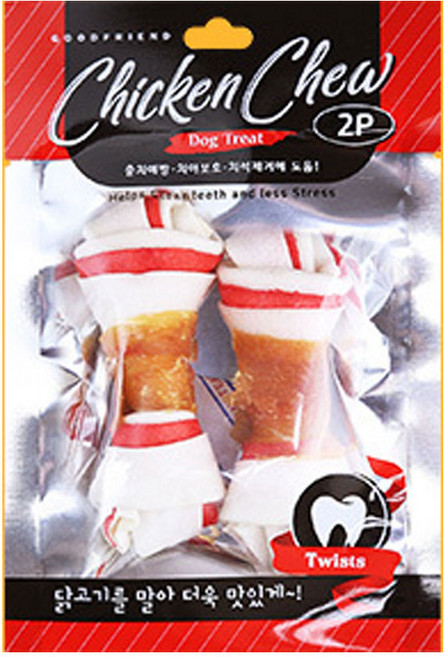 굿프랜드 치킨츄 2PX10개 치석제거 강아지껌 강아지간식 애견간식, 2p, 10개