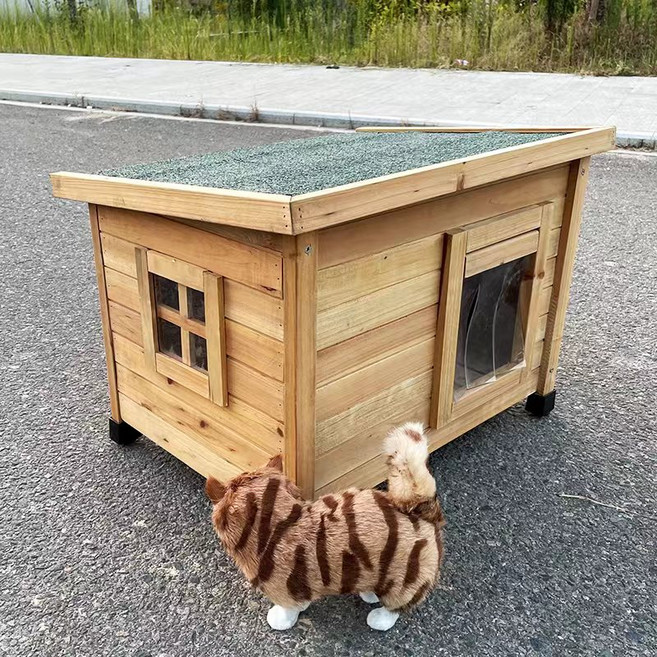 원목 길고양이집 강아지 개집 애견 방수 강아지집 마당, 1개