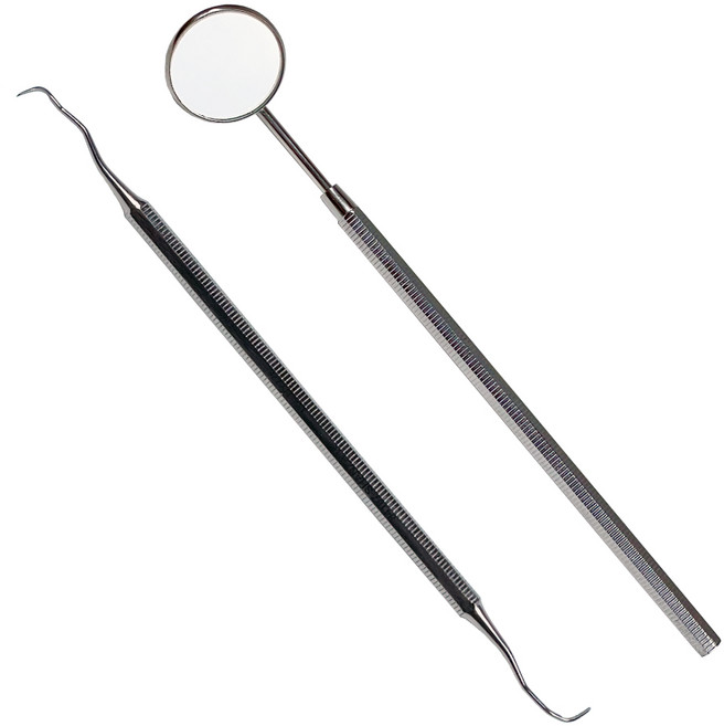 의료용 고급 스텐 치석제거기+치경세트, 선택:2. B세트(치과용탐침+치경), 1세트