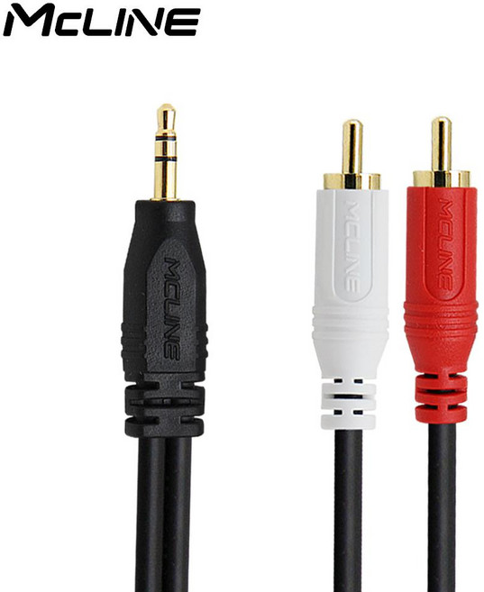 맥라인 MC-PA01 ST3.5-2RCA 50m 오디오 스피커 음향 케이블 PC 노트북 TV 앰프 AUX 스테레오 연결선