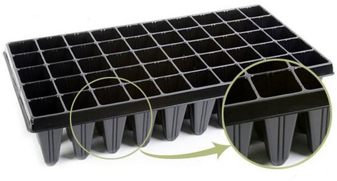 묘목트레이 깊은 50구 육묘 묘목 모종 트레이 모종판, 1개, 블랙