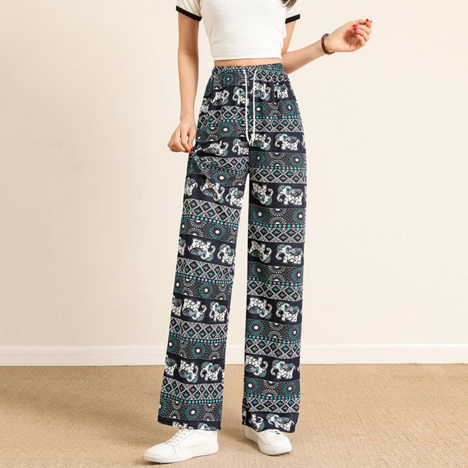 여름 쿨링 와이드 밴딩 태국 코끼리 바지 쿨 팬츠