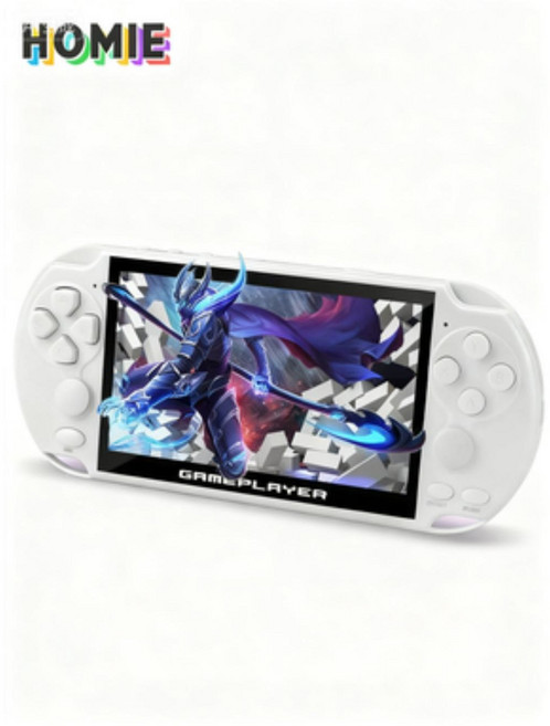 HOMIE 게임기 5.1인치 IPS 고화질화면 레트로게임기로 고전플레이로 순간 어린 시절 복귀휴대용 게임기로 수천가지의 게임한글인터페이스 x9plus, 하얀색