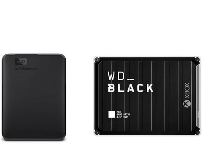 외장 하드 디스크 WD 5TB 요소 휴대용 HDD 드라이브 PC 및 Mac용 USB 3.0 Xbox용 플러그 블랙 2TB P10 게임 1개월 Xbox 패스가 포함된, Hard Drive + Xbox Hard Drive/