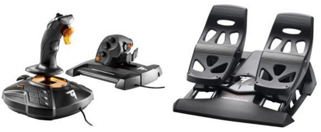 쓰러스트마스터 TFRP 러더 페달 T16000M FCS HOTAS PC용 USB 조이스틱 인체공학 비행 컨트롤러 PC PS4 Xbox One, Rudder + FCS HOTAS, 1개