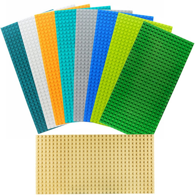 듀플로 큰블럭 호환 놀이판 조립판 단면 16X32칸 ( 25.6 X 51 cm ), 화이트, 1개