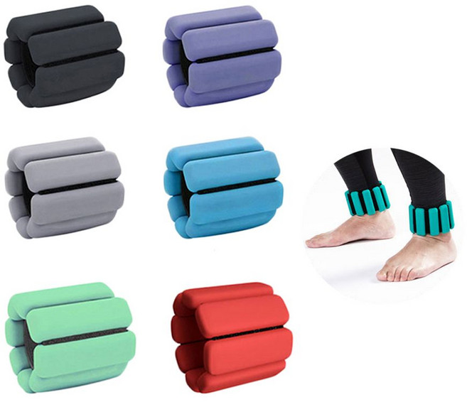 실리콘 중량밴드 손목 발목 모래주머니 2파운드 seo*3200Kd, 브라운(1파운드x2개)