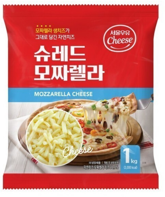 슈레드 모짜렐라 /아이스박스+아이스팩 무료, 1kg, 1개