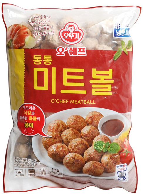 오쉐프 통통미트볼 1kg 오뚜기, 4개