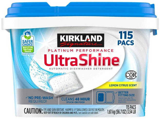 커클랜드 식기세척기세제 캡슐세제 울트라샤인 115개입 코스트코, 1개