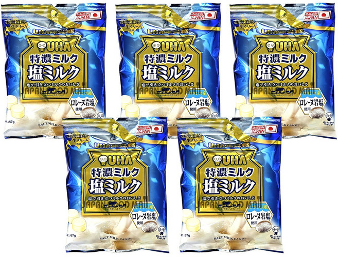유하미카쿠토 토쿠노 밀크 시오 캔디, 5개, 67g