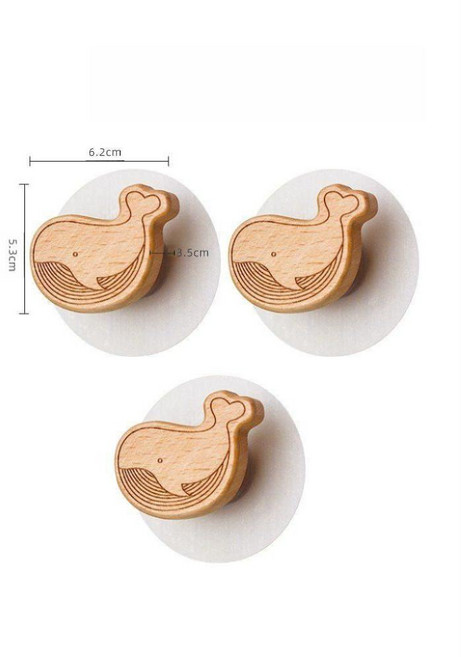 원목 벽걸이후크 3개세트 새 모양 우드걸이 인테리어 소품 벽장식 걸이 수납 고리, 1개, D. 고래 3개