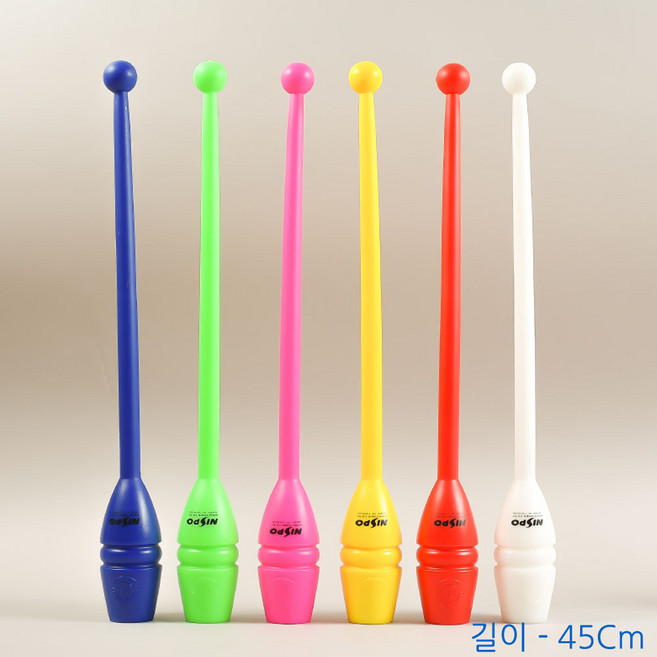 니스포 리듬체조 곤봉 45Cm 단색 성인용 연습용 취미 체조용품 학교체육 교구, 블루