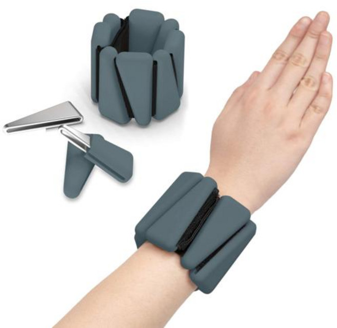 1/2lbs 요가 피트니스 운동 손목 무게 팔찌 삼각형 실리콘 조절 가능한 발목 스트랩 보호대 조깅 스포츠 팔찌, 1개, Dark Gray