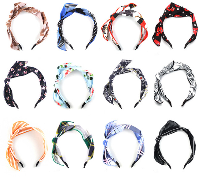 리본 와이어 패턴 머리띠 헤어밴드 반다나 (hbse1828)