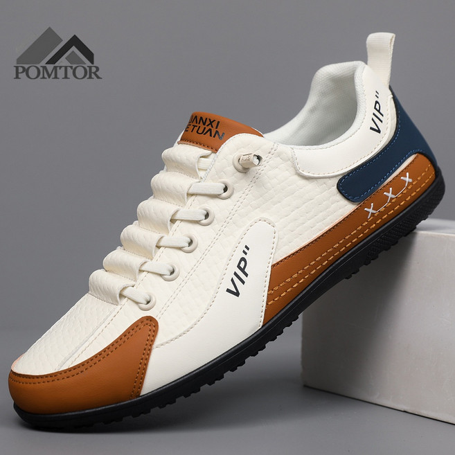 POMTOR 남성 미끄럼방지 발편한 편안한 밴딩 슬립온 신발 운동화 스니커즈