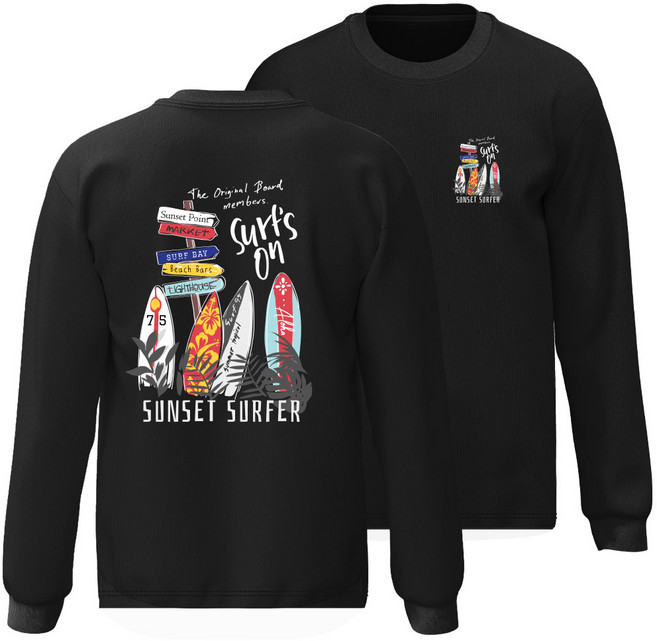 몰토벨리노 썸머 비치 프린팅 오버핏 긴팔 레쉬가드, 남녀공용XL, 썬셋서퍼827