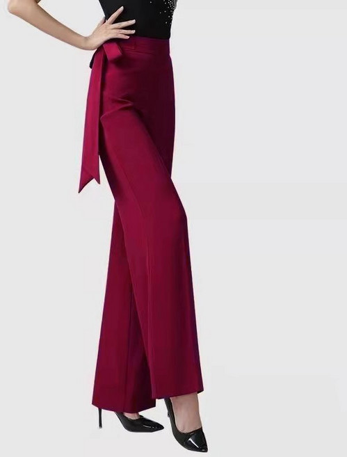 티류으스 여성 하이웨스트 통바지 라틴 리본 와이드 트레이닝 댄스팬츠 라인댄스복 모던댄스 연습복 일자팬츠 CP187