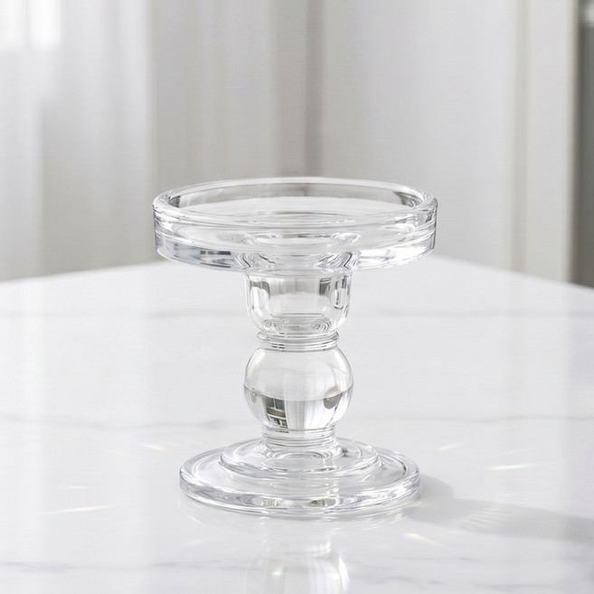 유리 향초 캔들 촛대 홀더 투명, 1개, 투명 M