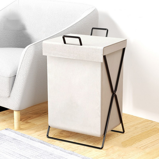 레디박스 깔끔한 커버형 접이식 다용도 빨래바구니, 베이지