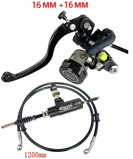 CNC 래디얼 마운팅 브레이크 클러치 펌프 유압 키트 레버 마스터 실린더 7/8 인치 22mm 125 에서 900cc, 14 16 Black L Set 16