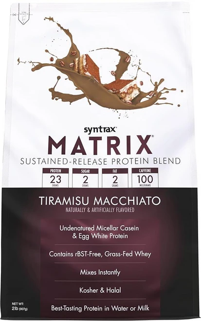 Syntrax Nutrition Matrix 단백질 파우더 서방형 블렌드 리얼 쿠키 피스 & 크림 0.9kg(2파운드) 243610, 2 Pound, Tiramisu Macchiato, 1개 - 쿠팡