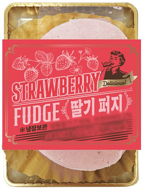 딸기퍼지, 3개, 100g