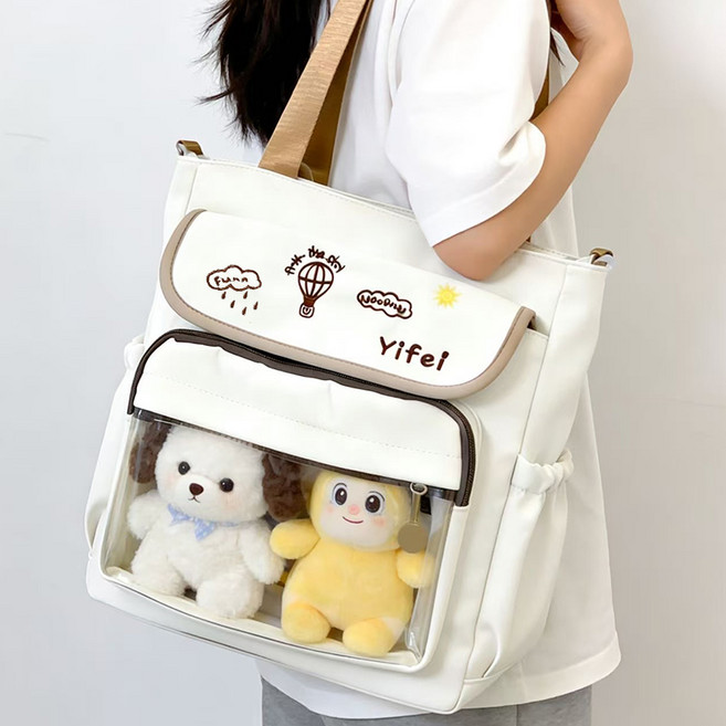 MISI 이타백 투명 PVC 크로스백 데코가방