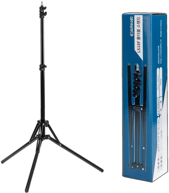 알파믹 폴더블 삼각대 스탠드 촬영용 지속광 조명 카메라 거치대, LS18F, 1개